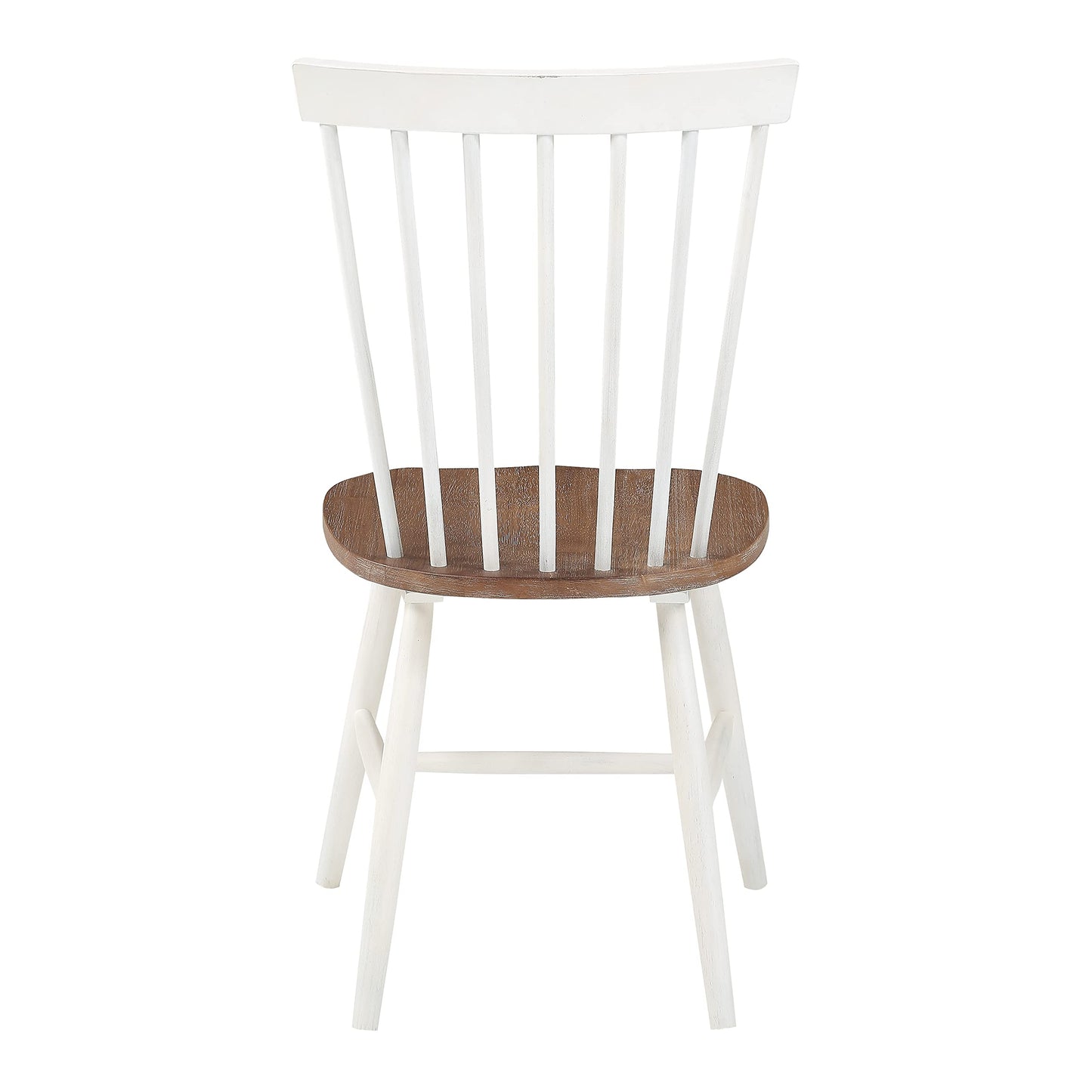 OSP Home Furnishings Eagle Ridge Traditional Windsor Style Solid Wood Dining Chairs 2-Pack, Cream