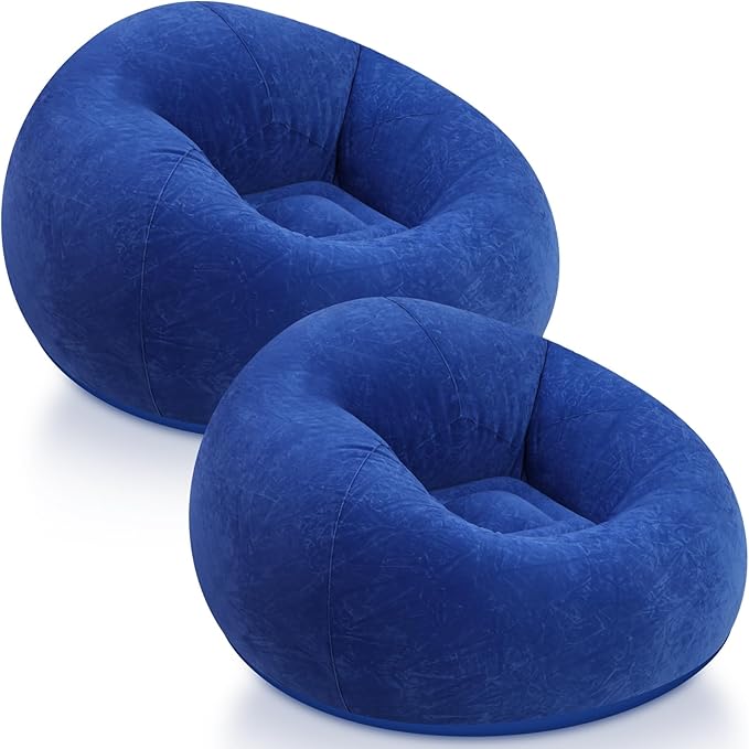 Realspring Inflatable Bean Bag Chairs Outdoor Blow up Camping Chairs Inflatable Lazy Sofa Folding Portable Bean Bag Lounge...