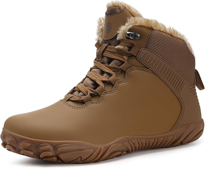 Eagsouni Womens Mens Barefoot Boots | Waterproof Winter Snow Boots | Warm Ankle Booties with Arch Support | Wide Width Hik...