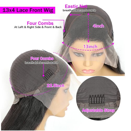 26 Inch Body Wave Lace Front Wigs Human Hair 13x4 SKINLIKE Real HD Lace Front Wigs Human Hair Pre Plucked Body Wave Glueless Frontal Wigs Human Hair 180% Density for Women