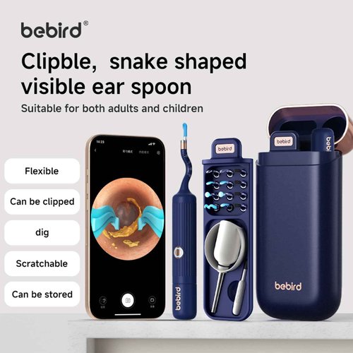 Ear Wax Removal Tool Camera, IP67 Waterproof Ear Cleaner with Camera, Visual Ear Pick Tweezers Wax Remover, Ear Cleaning Kit for Family Adults/Kids