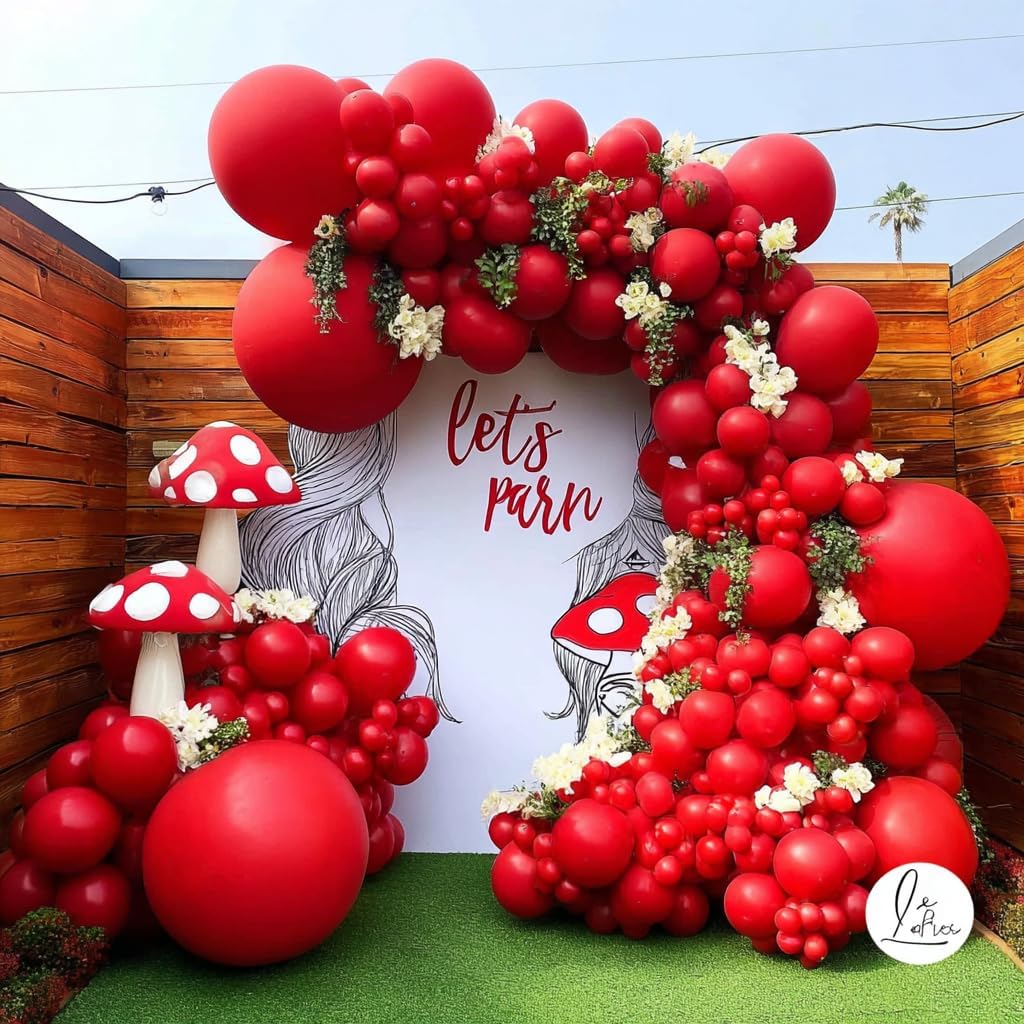 Captank Red Balloons Double Stuffed Dark Red Different Sizes Balloon Garland Arch Kit For Anniversary Wedding Proposal Bridal Shower Graduation Birthday Party Decoration