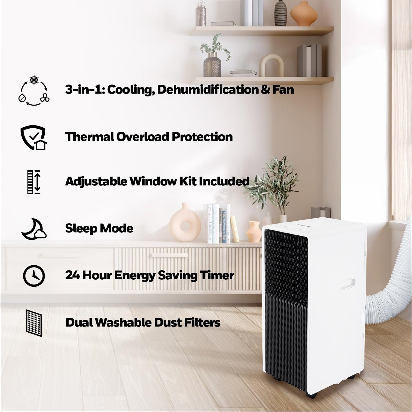 Honeywell 13,500 Btu Ultra Slim Portable Ac With Fan, Dehumidifier - Cools Up To 660 Sq. Ft., Hx4Cesawg0