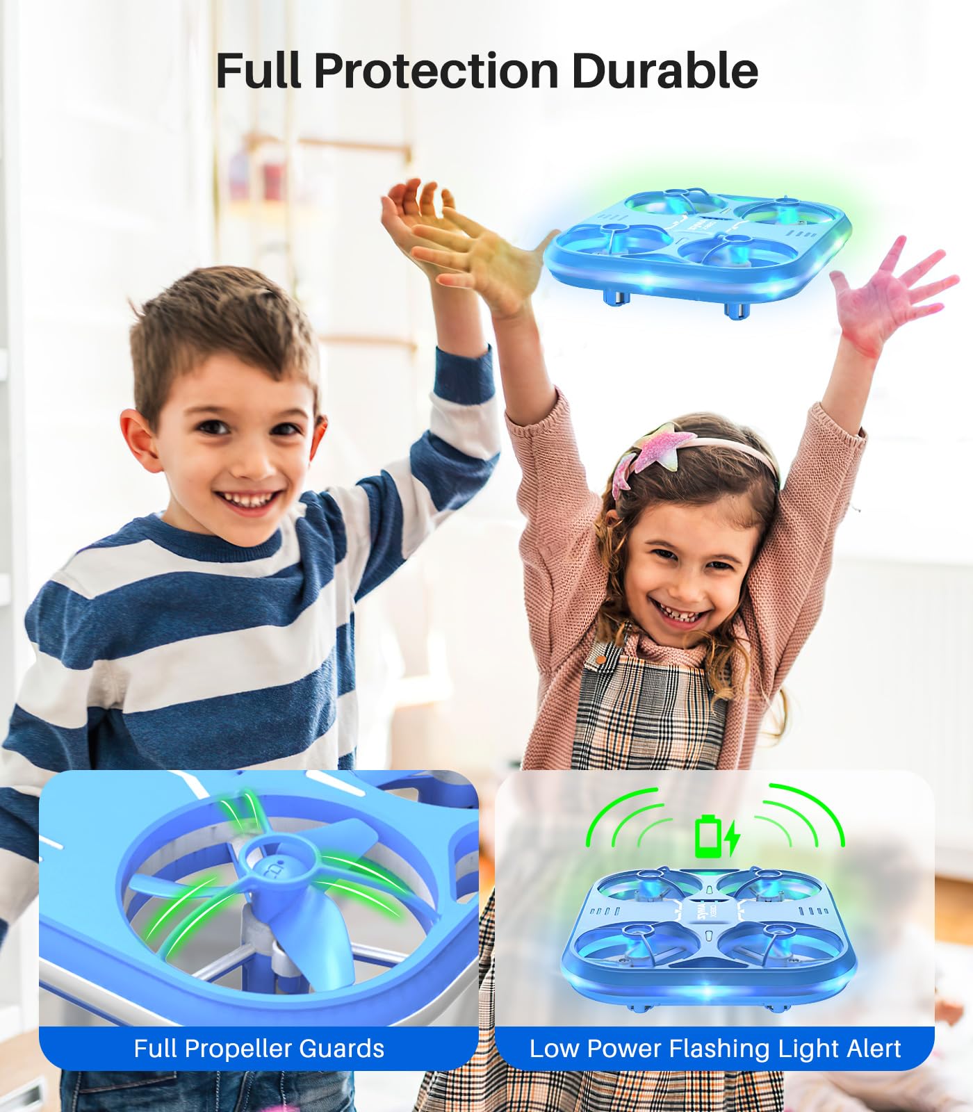 SYMA Mini Drone with LED Lights - X880 Stunt Quadcopter with 3D Flip, Altitude Hold, Headless Mode Kids Drone with Full Protection, Perfect Helicopter Toy Gift for Boys and Girls