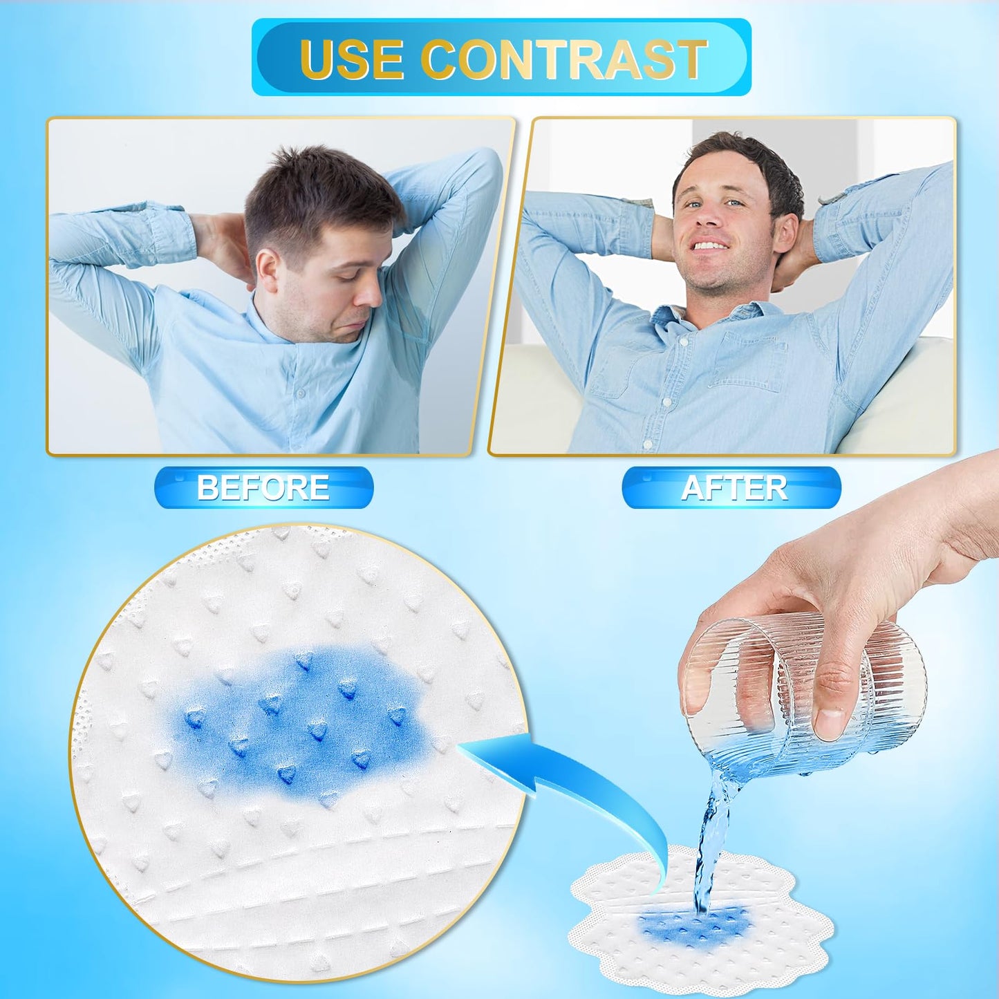 Arme Armpit Sweat Pads, 180 Pcs Wider and larger Underarm Sweat Pads for Men Hyperhidrosis, Disposable Sweat Pads for Under Arms