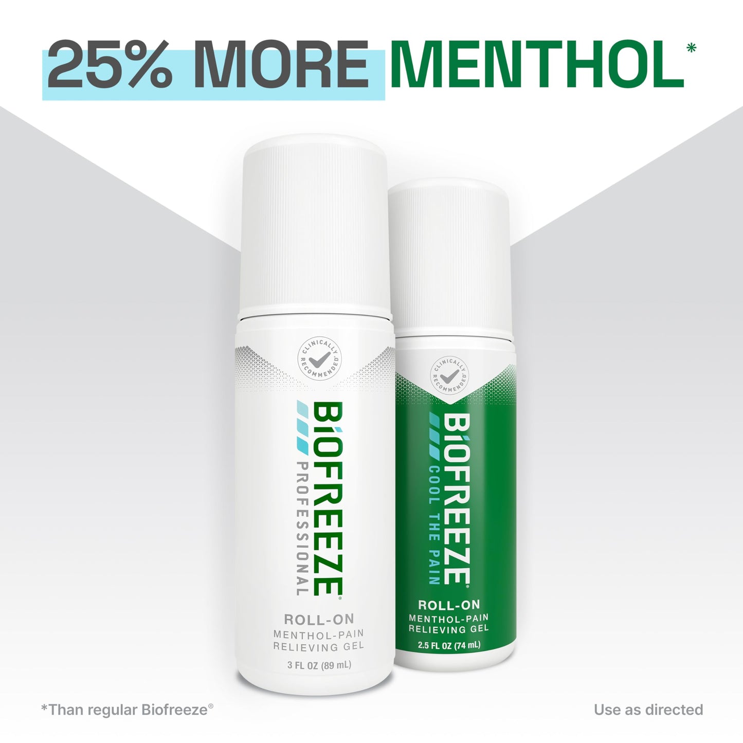 Biofreeze Professional Pain Relief Roll On for Knee, Neck, Hip, Joint, & Shoulder, Simple Backache Pain Reliever, Sore Muscle Relief, Roll-On Menthol Gel 3 Fl Oz (Pack of 3)