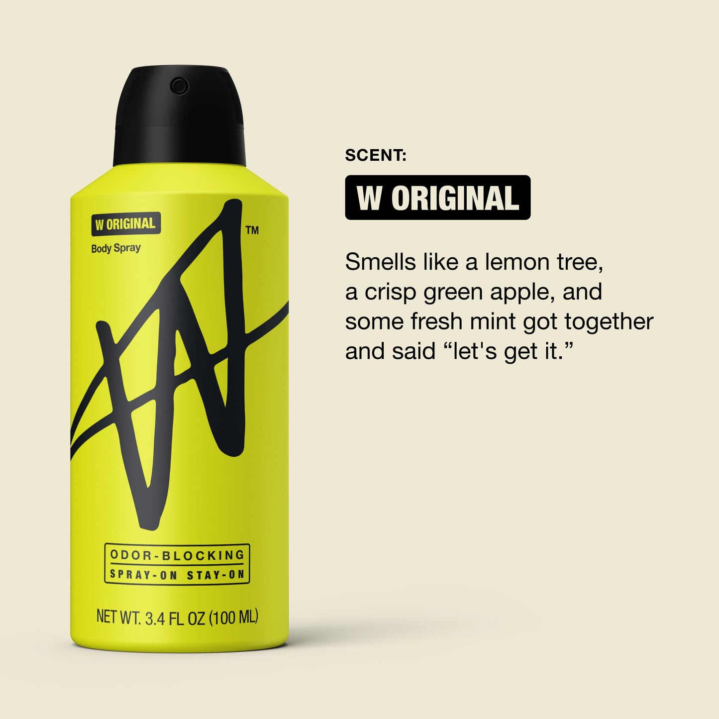 W Jake Paul Original Body Spray for Men, Odor Blocking Body Deodorant, Long Lasting Protection, 3.4 fl oz