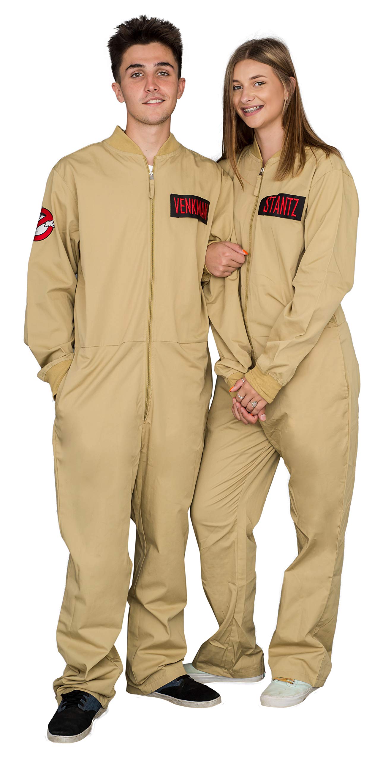 Mad Engine Ghostbusters Adult Costume Zip up Jumpsuit with 4 Interchangeable Patches