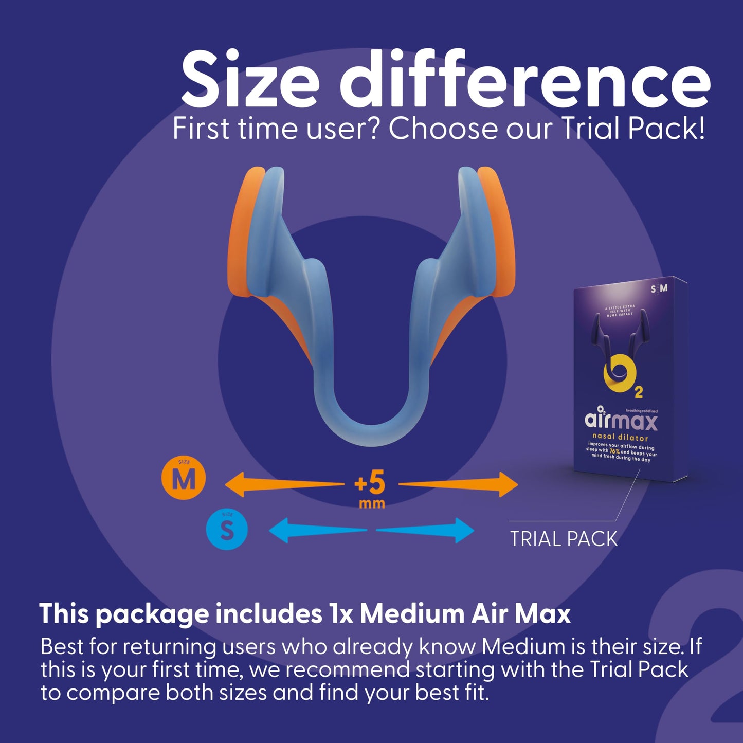 AIRMAX Nasal Dilator for Breathing - 76% More Airflow - Anti snoring Devices - Nostril Opener - Congestion Relief and snoring Solution - 1x Medium Orange