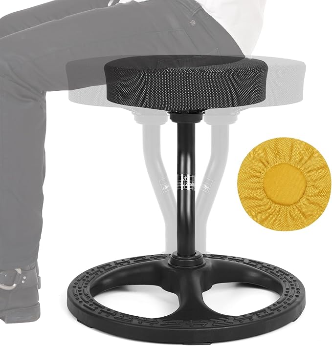 Upaloop ADHD Chair for Kids, Yoga Chairs for Adults, Wobble Stool Active Flexible Seating Desk Chair with Non-Slip Base and Washable Seat Cover for Stability, Balance, Yoga, Office, School, Classroom