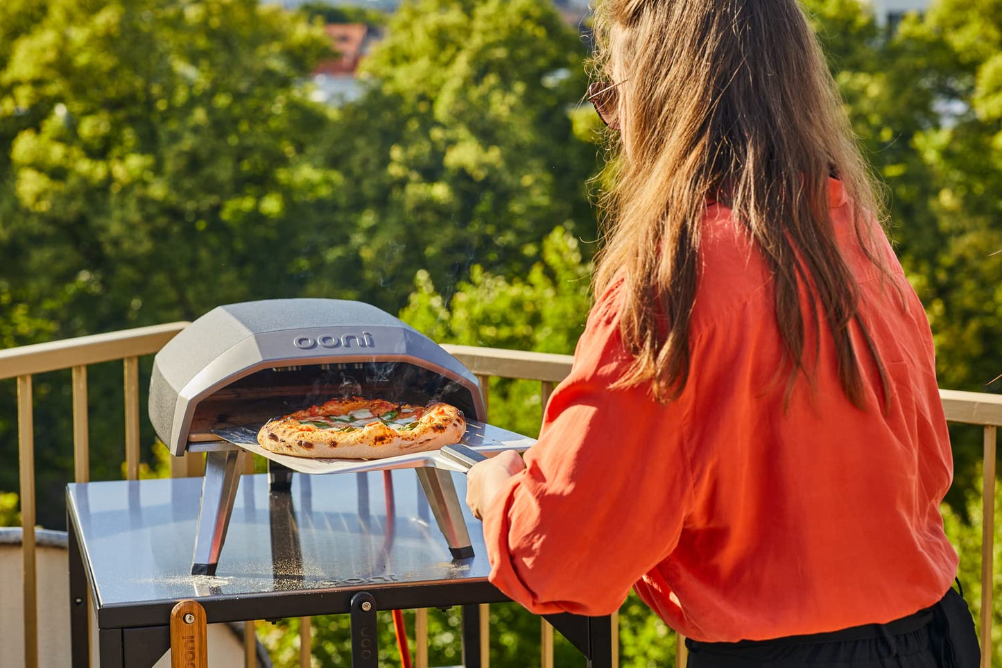 Ooni Medium Modular Table - 31x22x35" Pizza Oven Table Cart, Stainless Steel Pizza Oven Stand, Grill Barbecue Stand, Outdoor Table, Pizza Oven Accessories, Outdoor Pizza Oven Tables, Pizza Station