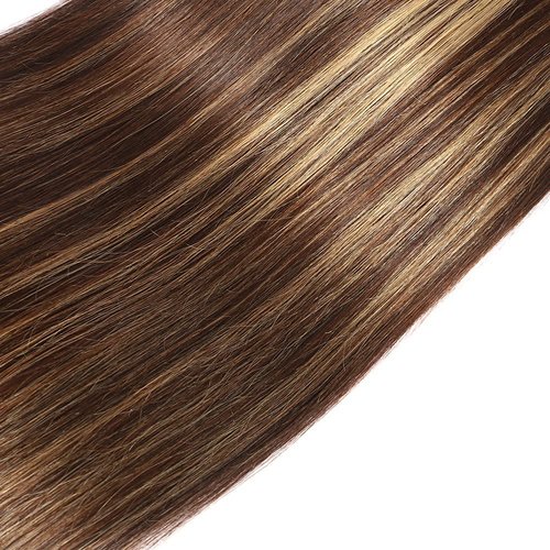 Habiliana Bundles Human Hair 20 22 24 Inch Straight Wave P4/27 Human Hair Bundles 11A Unprocessed Brazilian Virgin Quick Weave Hair Extensions for Black Women