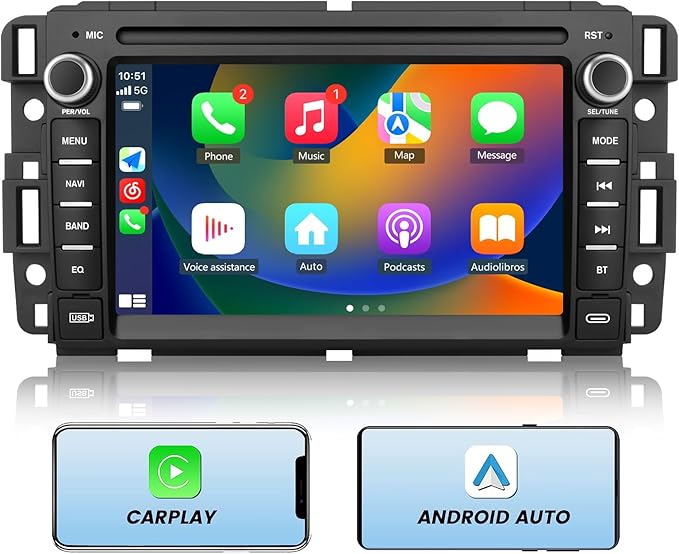 AWESAFE Car Stereo for Chevrolet Chevy Silverado/GMC Sierra Yukon Tahoe/Buick, Touch Screen Radio Wireless Carplay Android...