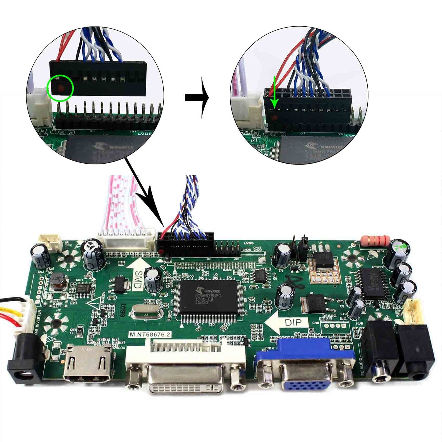 VSDISPLAY 14.9" 1280x390 LCD Screen LTA149B780F with DVI VGA Audio Controller Board 68676, for DIY Cabinet/Car Gauge Cluster/Digital Marquee Monitor