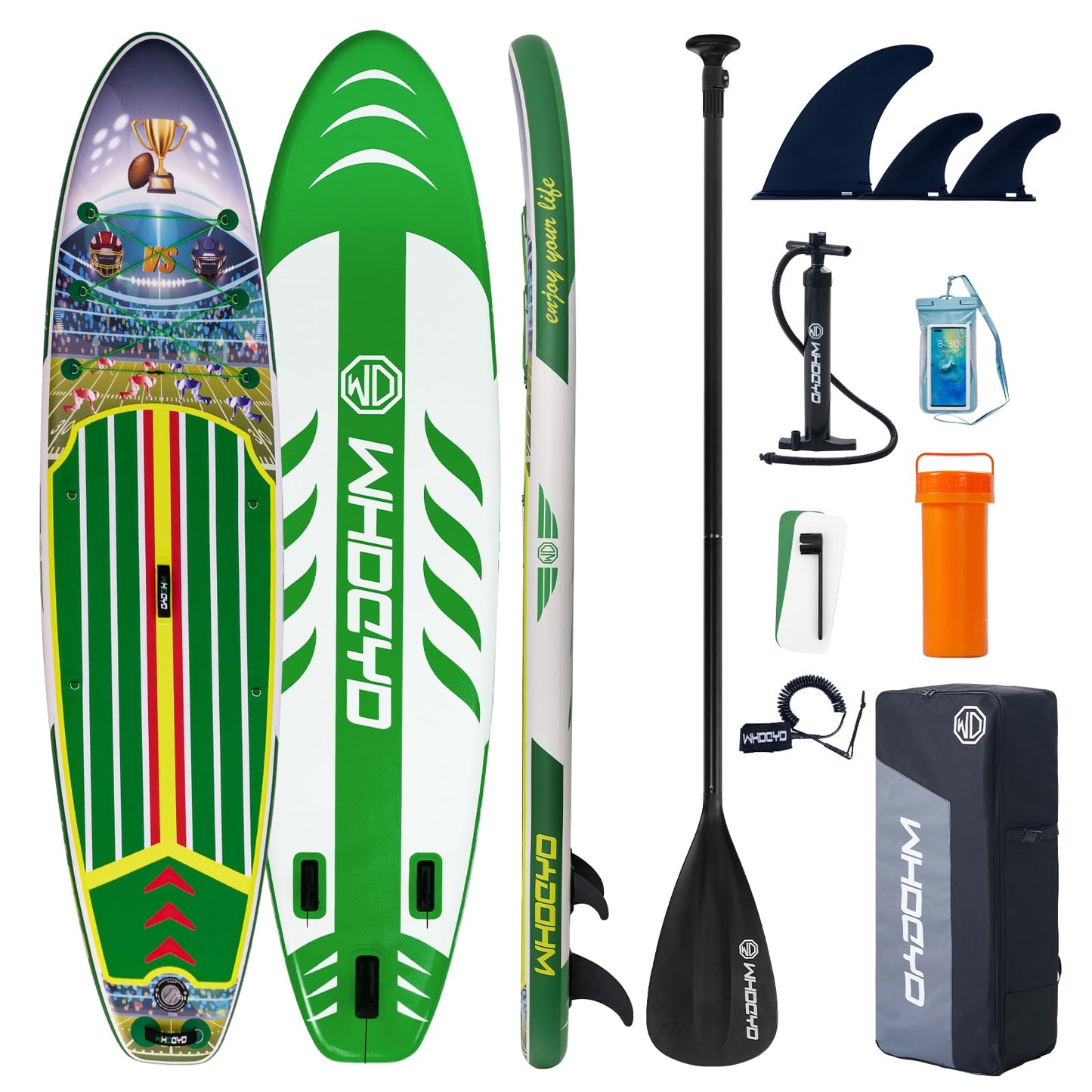 WHDCYD Inflatable Stand Up Paddle Board 11' × 33" × 6", Yoga Board with Durable SUP Accessories for Adults & Youth, Versatile Paddle Board