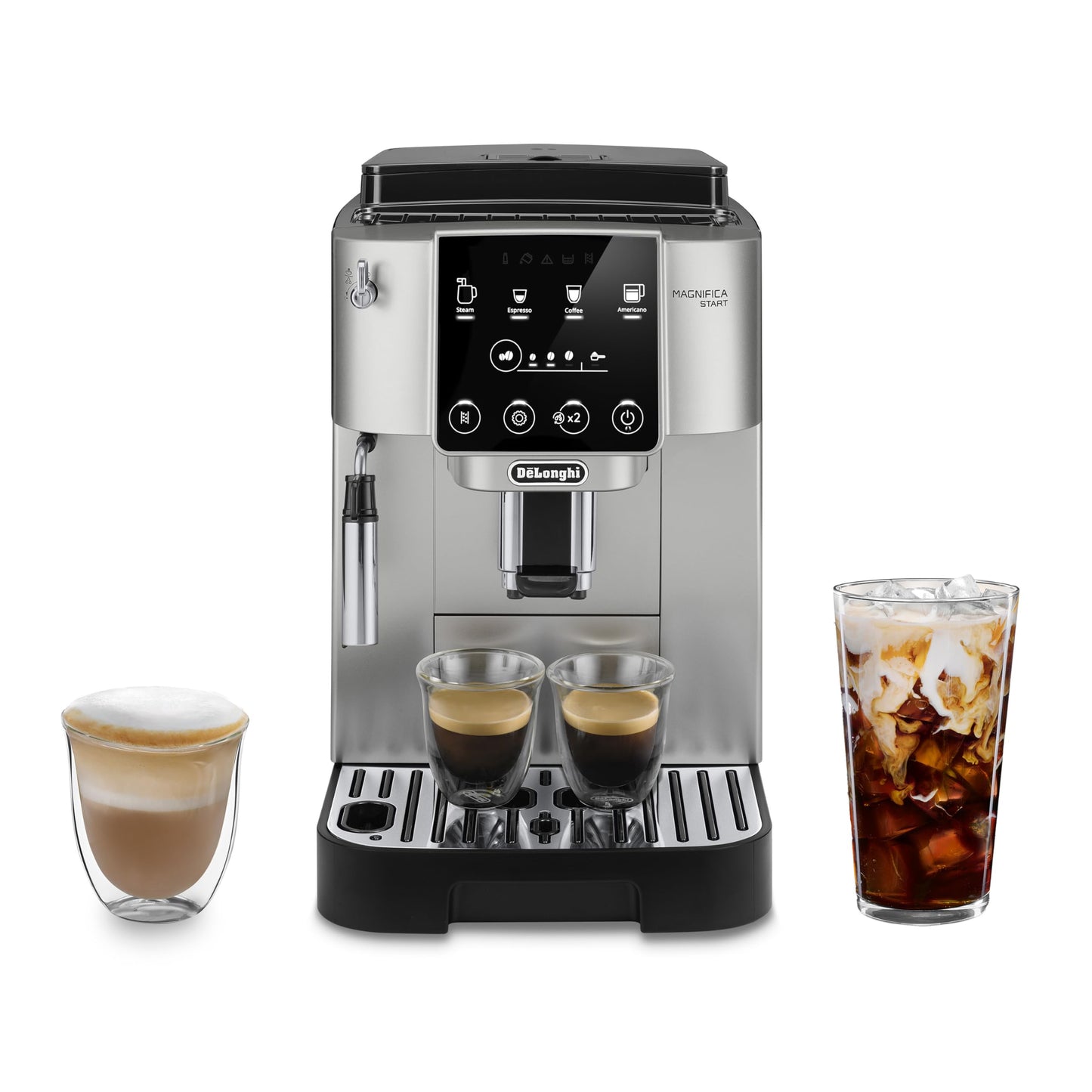 De'Longhi Magnifica Start Automatic Espresso Machine with Manual Milk Frother & Built in Grinder - 3 One-Touch Recipes, Easy-to-Clean, Home Barista Coffee Maker for Lattes, Cappuccino, Iced Coffee