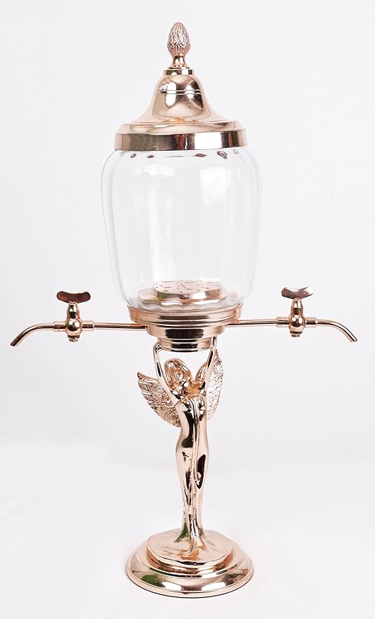 RoyalAntiquess Handmade Brass Copper Lady Fairy Absinthe Fountain with Wings- 2 Spout Absinthe tower -Absinthe Dispenser