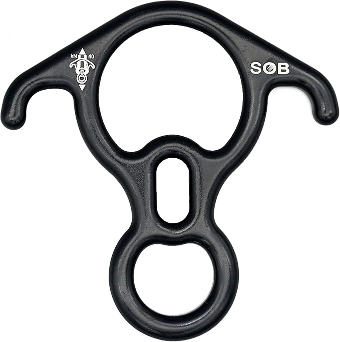 SOB 40KN Rescue Figure 8 Descender Belay Rappel Equipment Belay Rock Climbing Rigging Plate 7075 Aluminum Alloy for Climbi...