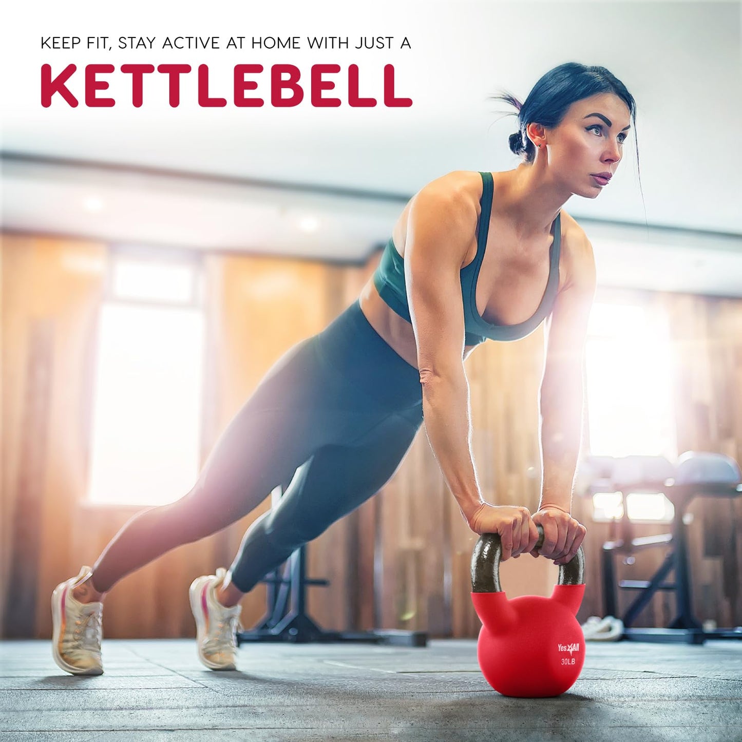Yes4All Neoprene Coated & Kettlebell Sets - Hand Weights for Home Gym & Dumbbell Weight Set training 30 LB - Pair