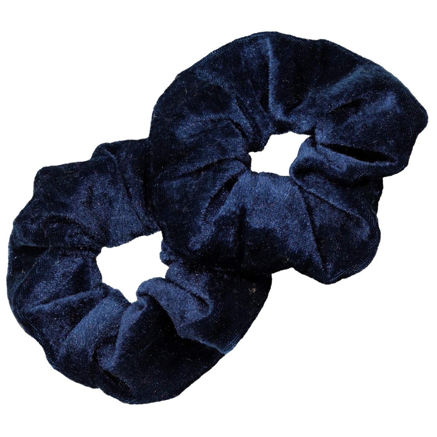 Kenz Laurenz Velvet Scrunchies and Hair Ties - Ponytail Holders for Women and Girls, Hair Accessories (Navy)