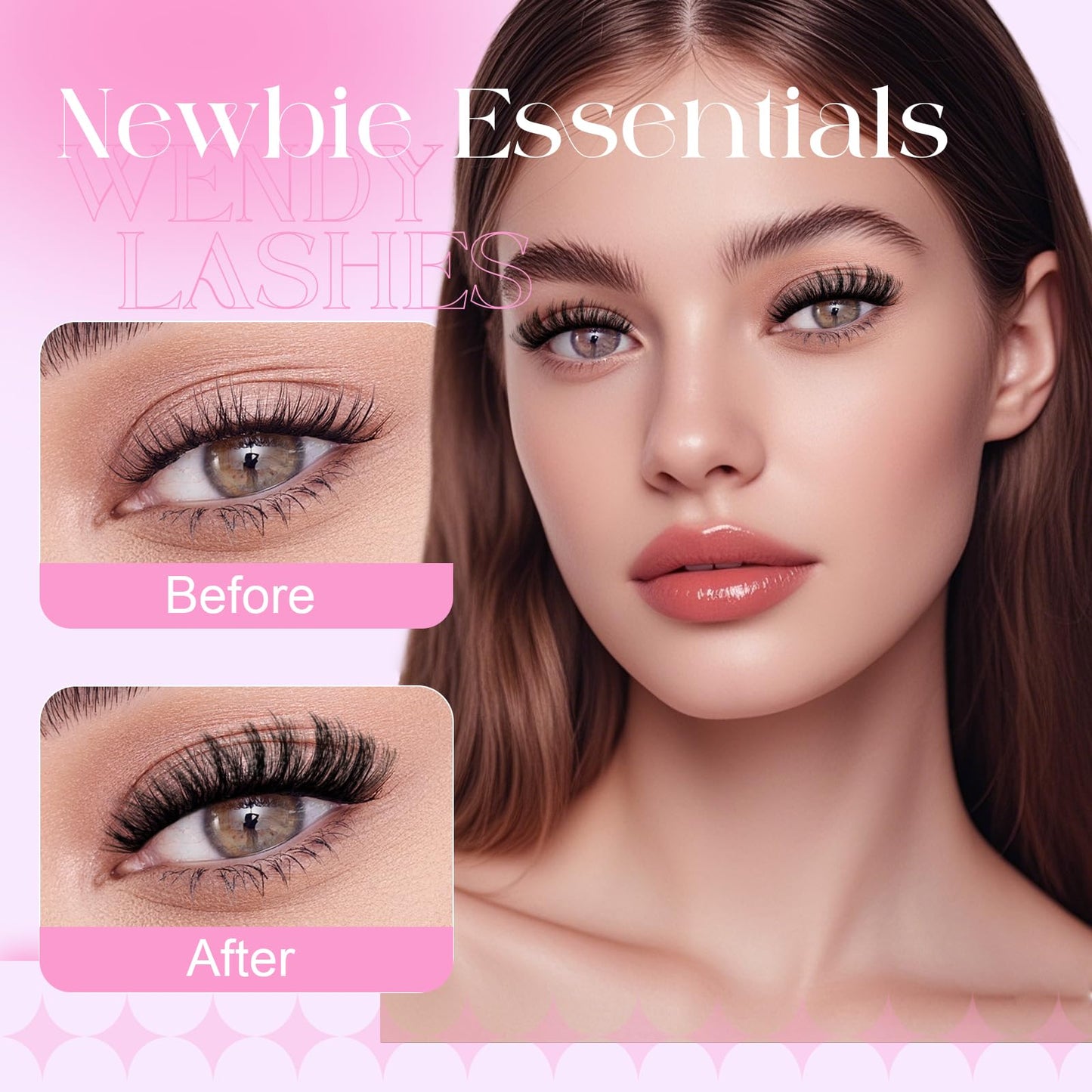Lash Clusters 50D Wispy Individual Lashes 280PCS 3D Volume Lash Extensions 10-18mm Natural DIY Cluster Lashes for Beginners(50D,