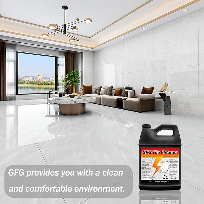 GFG Tile & Grout Cleaner Liquid - Multi-Surface Floor Cleaner for Bathroom, Kitchen, Tiles, Porcelain & Hardwood - Original Stain Remover with Plant-Based Ingredients, Grease & Dirt Fighter (1pc)