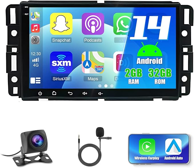 4G+64G Carplay Car Radio for Chevrolet Express 2500 3500 2019-2024 Android Car Stereo for Chevrolet Express 2500 8" Touch ...