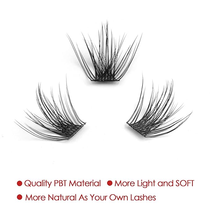 DIY Eyelash Extension, 3D Effect Individual Melt Flare Lash Cluster Natural Lashes Set, Home Eyelash Extension, D curl Lashes Pack 12mm,14mm (12MM-Sparkle)