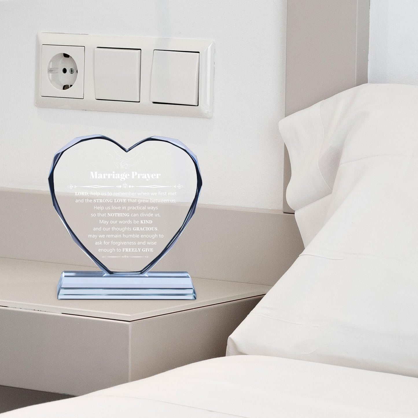 Wedding Gifts for Couples 2025, Marriage Prayer Plaque, Unique K9 Crystal with Inspiring Quotes, Anniversary Wedding Gifts for Couples, Newlywed Mr and Mrs Gifts.
