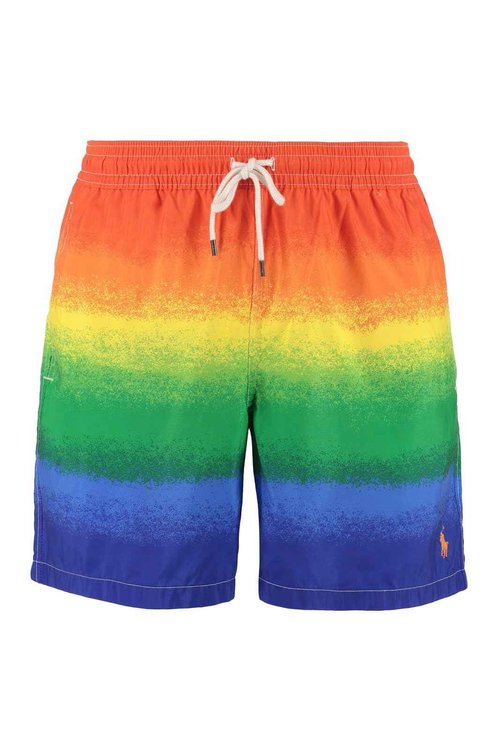 POLO RALPH LAUREN Men's Traveler Classic Swim Trunk (Rainbow, L)