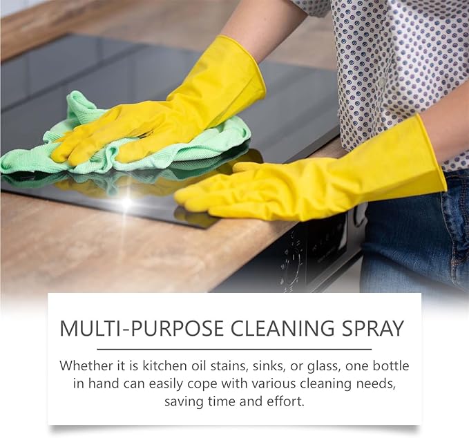 Grease Cleaner, Degreaser Spray, Heavy Duty Kitchen Grime Remover with Fast Action Formula, Cleaning Solution with Easy Spray Nozzle, Household Cleaner for Window Glass Bathroom Toilet Furniture