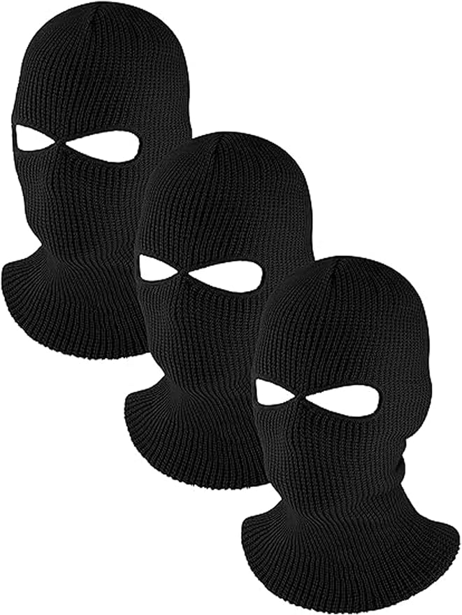 HESTYA 2 Holes Ski Masks Winter Balaclava Knitted Full Face Cover Mask Beanie Hat for Men Women Cold Weather Outdoor Sports