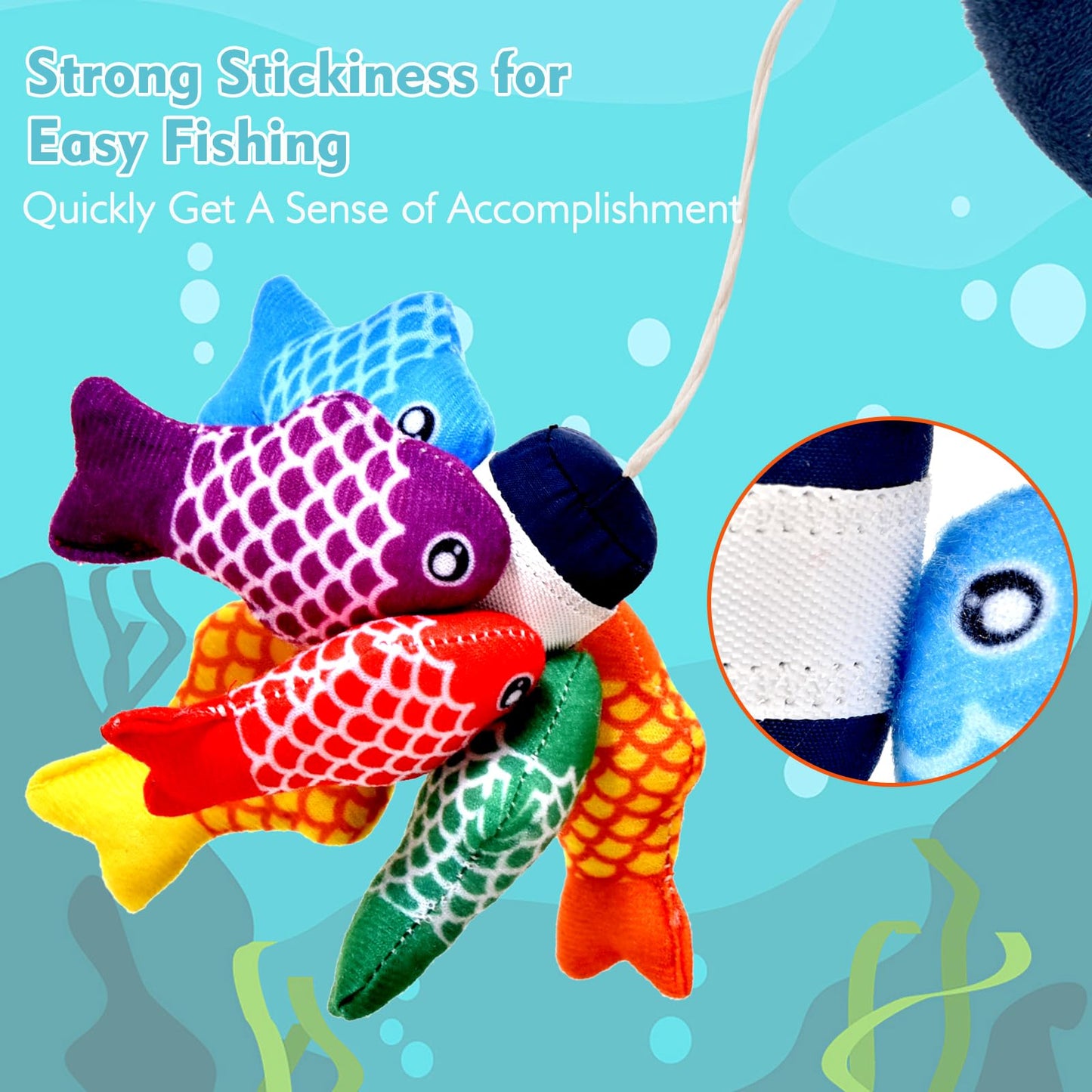 BAHIAKLO Montessori Toys for 1 Year Old Boy Girl Gifts, Cloth Fishing Game Toddler Toy 1-3, Sorting Learning Baby Toys 6-12-18 Months, One Year Old Girl Boy Birthday Gifts