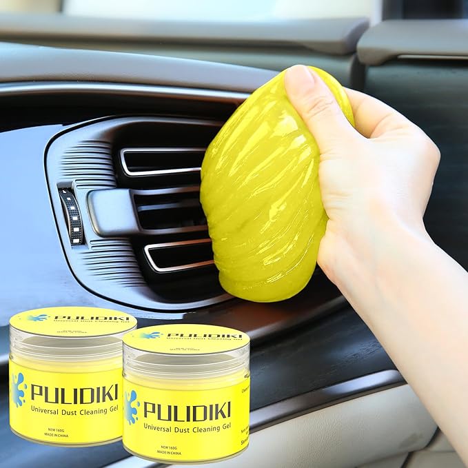 PULIDIKI Car Cleaning Gel Detailing Kits Car Putty Auto Detail Tools Car Interior Cleaner Slime Car Accessories Stocking Stuffers Gifts for Men Women Teens White Elephant Gifts Adult Yellow (2Pack)