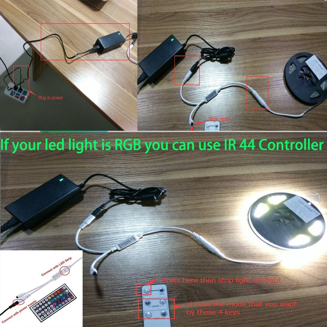 ledmo 3 Pack LED Power Supply, Transformers,LED Adapter, 12V, 5A Max, 60 Watt Max, for LED Strip Light