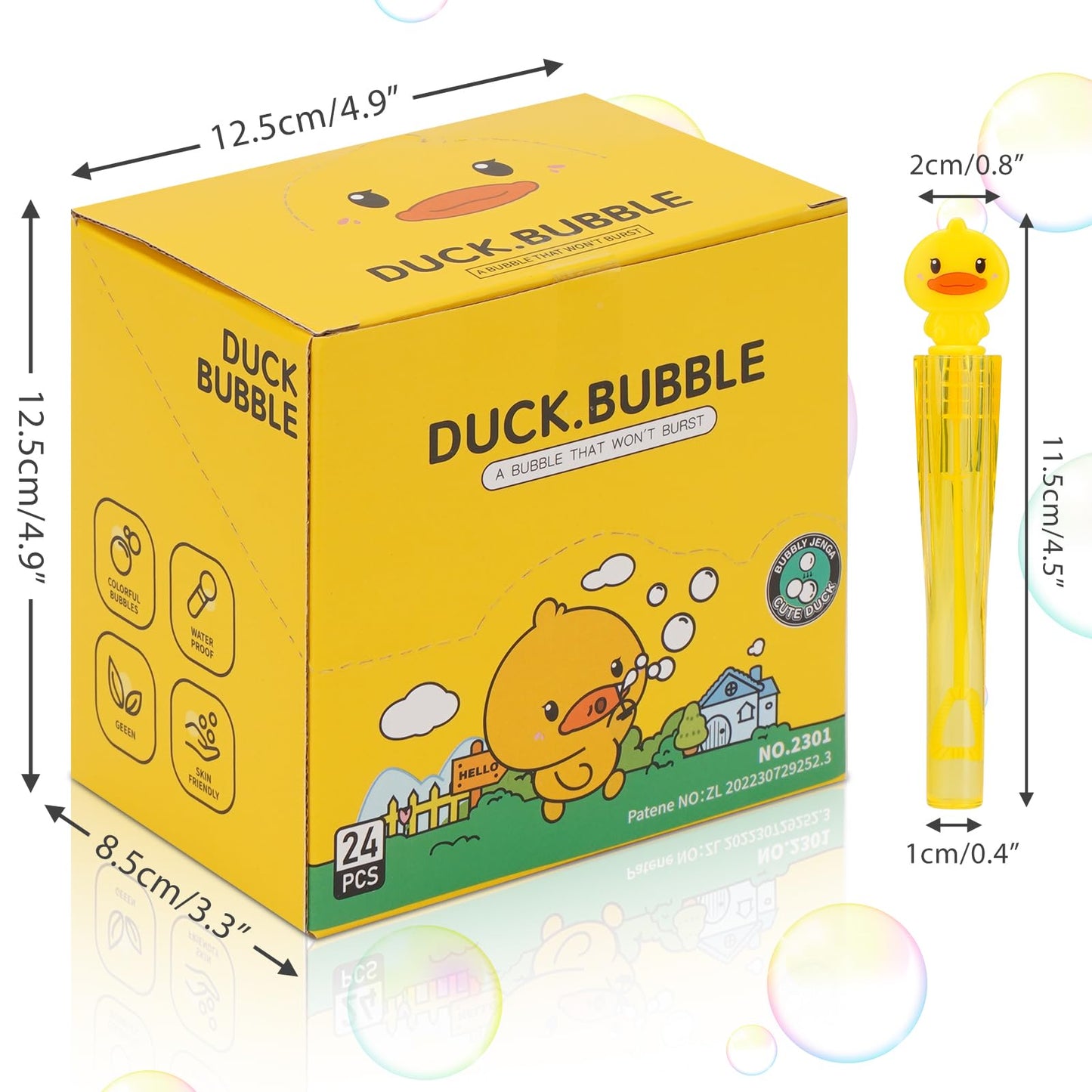 Duck Party Favors Bubble Wands for Kids Rubber Duck Toy Series Birthday Presents Giveaways Little Ducky Bubbles Blowing Toys