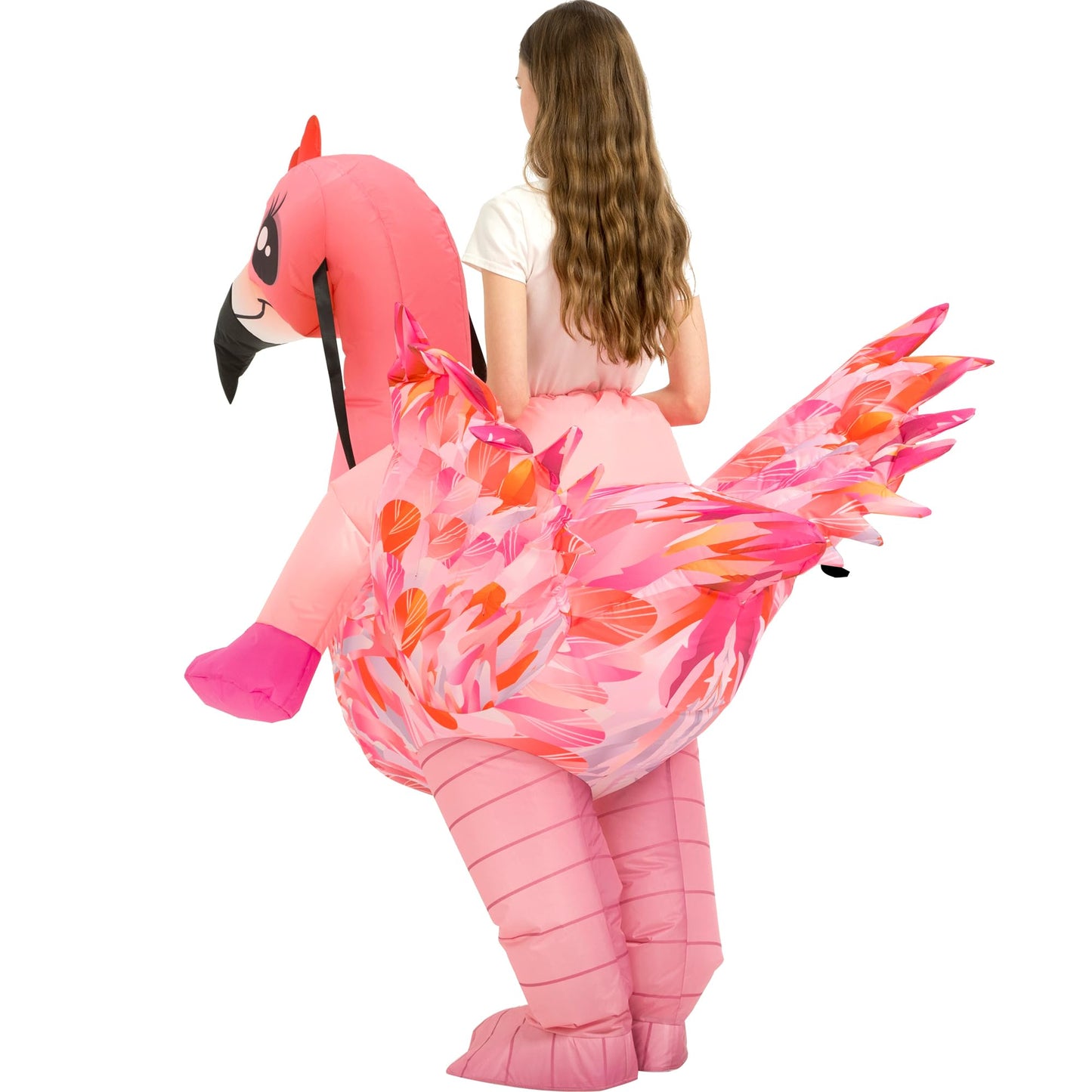 tasanor Inflatable Costume Adult,Ride On Flamingo Suit,Blow Up Halloween Costumes for Men/Women
