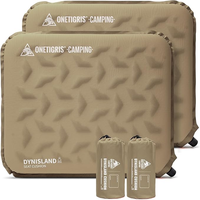 ONETIGRIS Inflatable Seat Cushion - Lightweight & Waterproof Inflatable Camping Seat Cushion Travel Cushion Stadium Seat Office Chair Car Pad