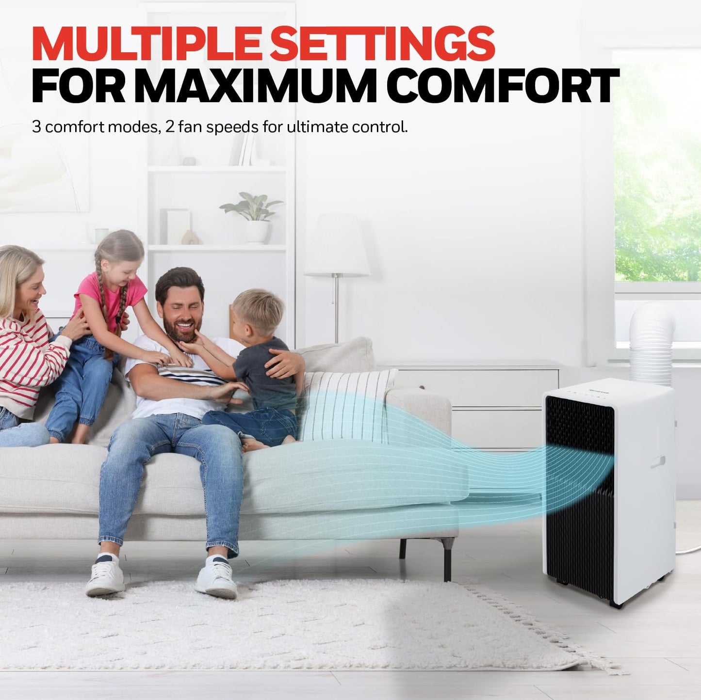 Honeywell 11,000 Btu Slim Portable Ac With Fan, Dehumidifier - Cools Up To 500 Sq. Ft., Hx2Cesawg8 (8,000 Btu Sacc)