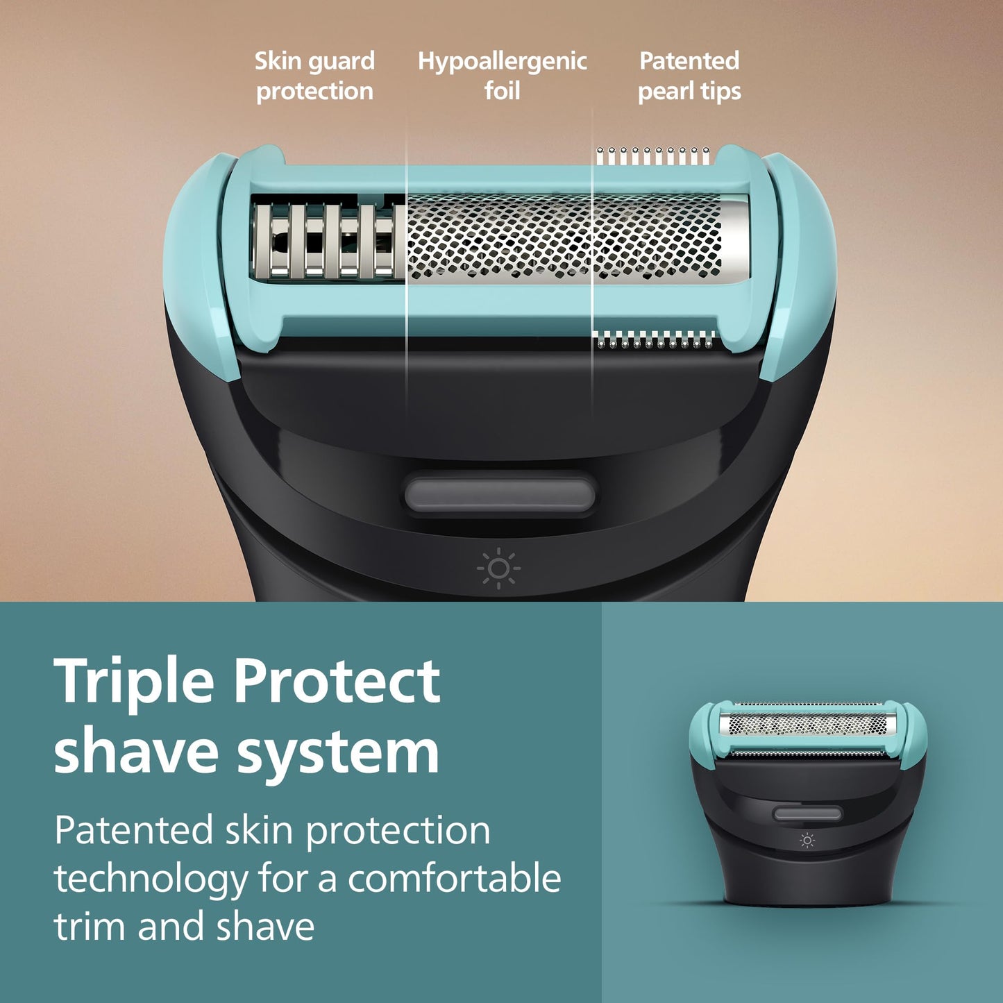 Philips Norelco Body Groomer 7000, Whole Body Trimmer, 100% Showerproof, BG7480/50, Black, Contour-Following Flexing Head