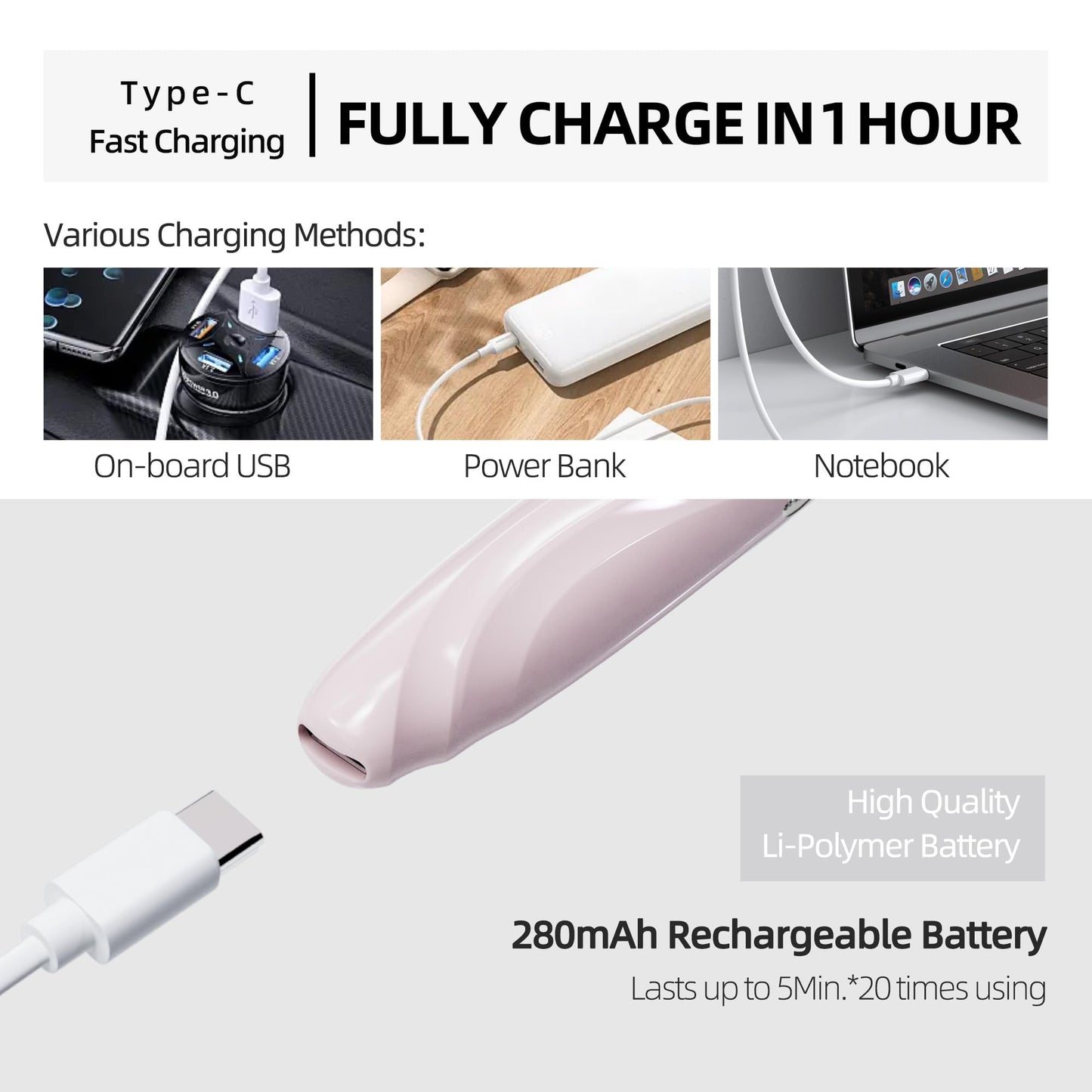 ZAPAL Heated Eyelash Curler, S600 Rechargeable Heated lash Curler, Intelligent Power Off Electric Eyelash Curler Heated Quickly