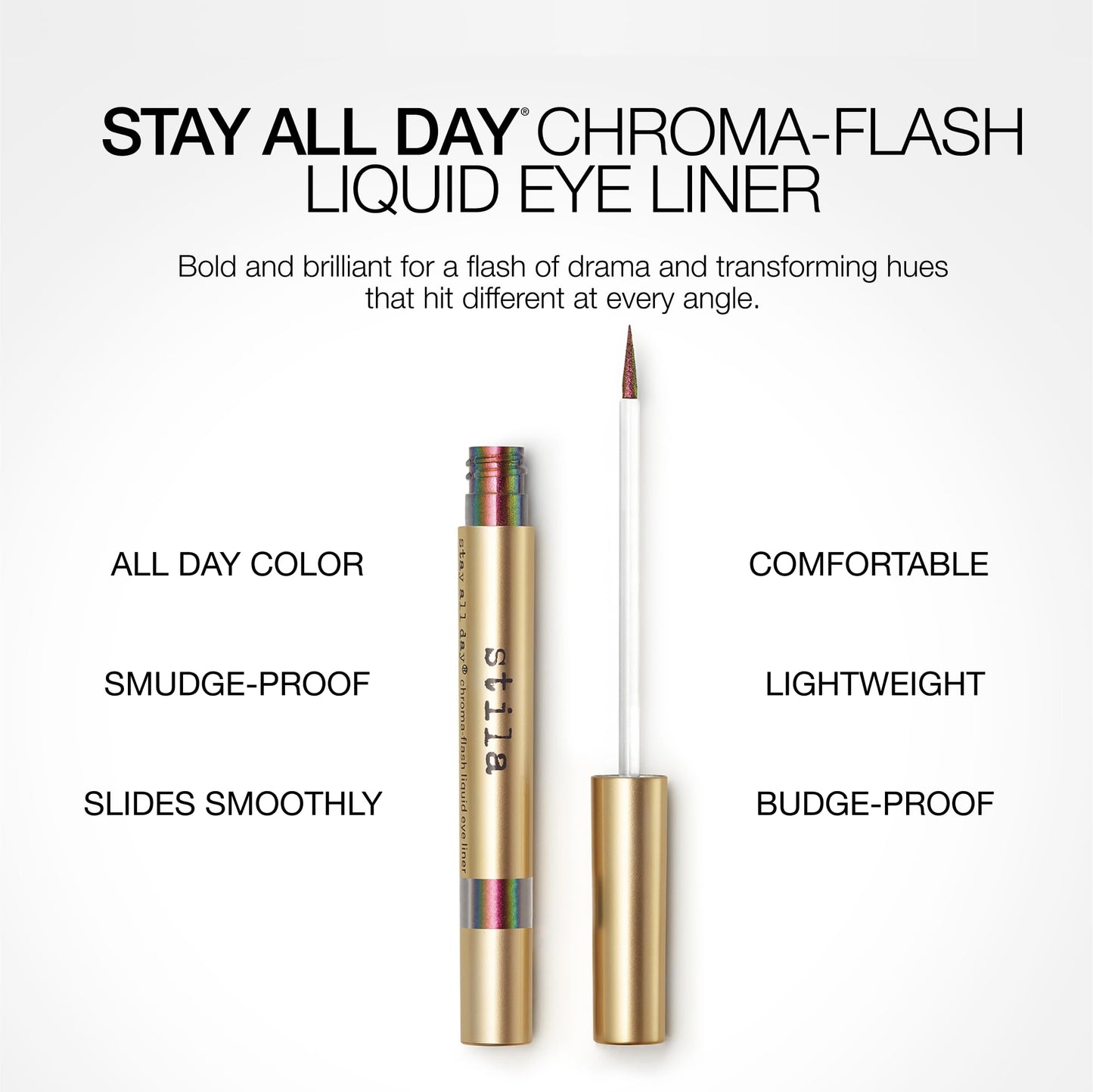 stila Stay All Day Chroma-Flash Liquid Eye Liner | Long-Wear Shade-Shifting Metallic Liner with Chrome Finish | Smudge-Proof, Fa