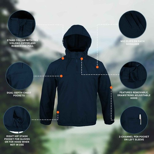 Propper Men's Hooded Softshell Job Shirt, LAPD Navy