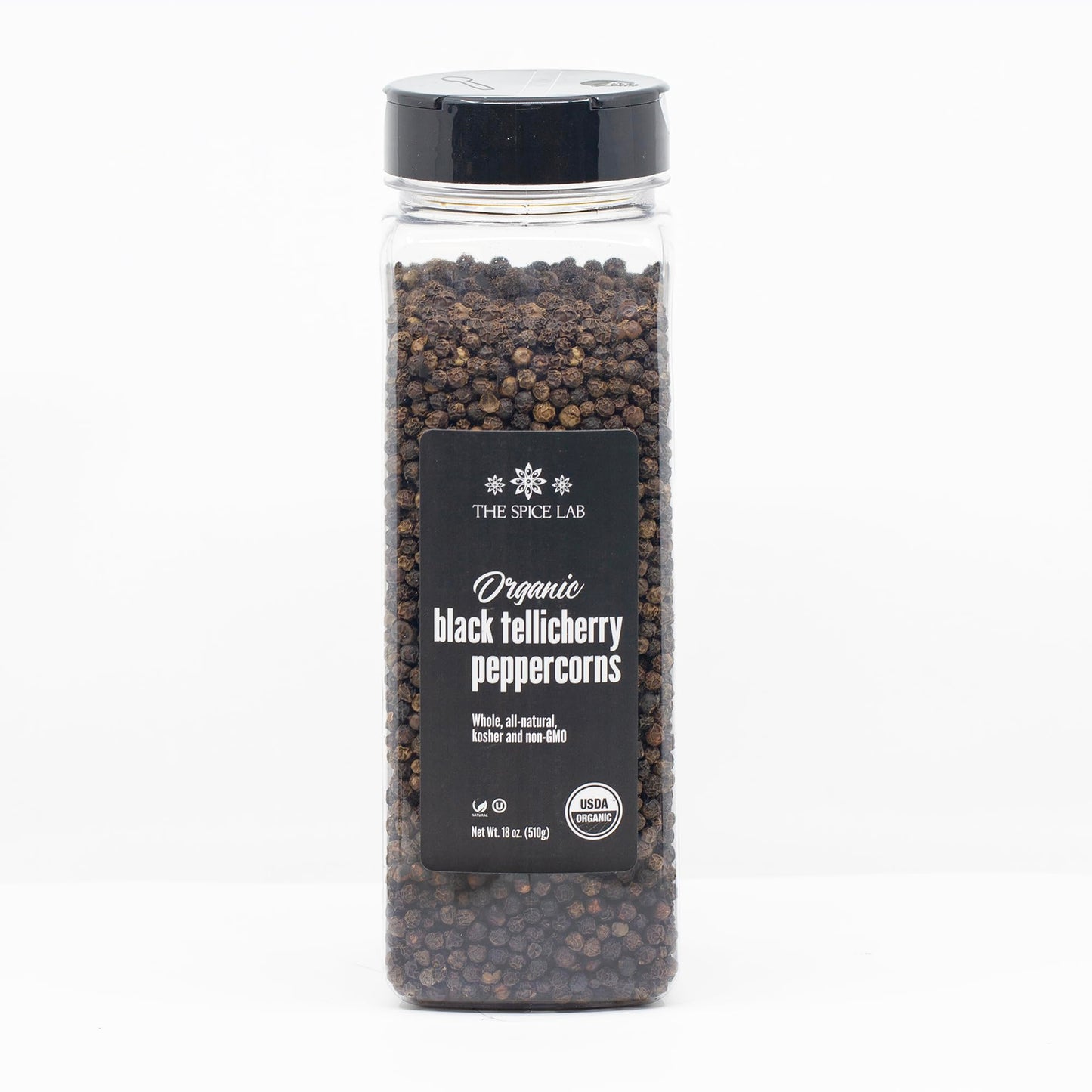 The Spice Lab Pink Himalayan Salt Coarse 2.2 Pound Tub & USDA Organic Tellicherry Peppercorns 18oz Tub - Combo Salt and Pepper Gift Pack - Peppercorns for Grinder