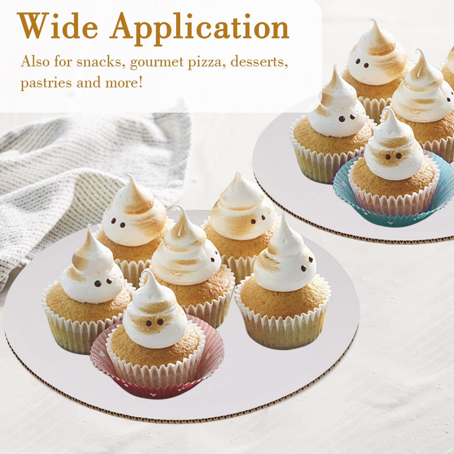 Sudaya Cake Boards 50 PCS, Cake Boards 12 Inch Round, Cardboard Cake Rounds, Disposable Cake Plates, Food Grade Cake Base Cake Tray Cake Circles, 12 Inch Cake Board White Cardboard Circles Round Base