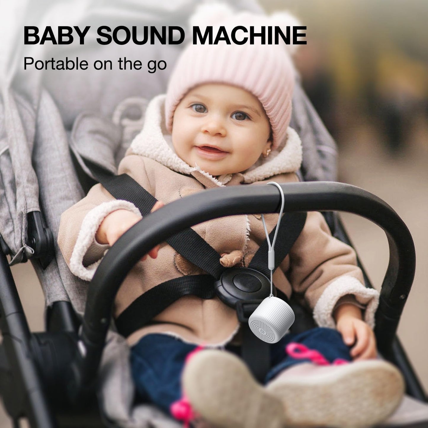 Portable Sound Machine for Baby Adults,LEICEX Travel Sound Machine,15 Non-Looping Sound Timer and Memory Play, Mini White Noise Machine for Sleeping Office Privacy Travel Gift