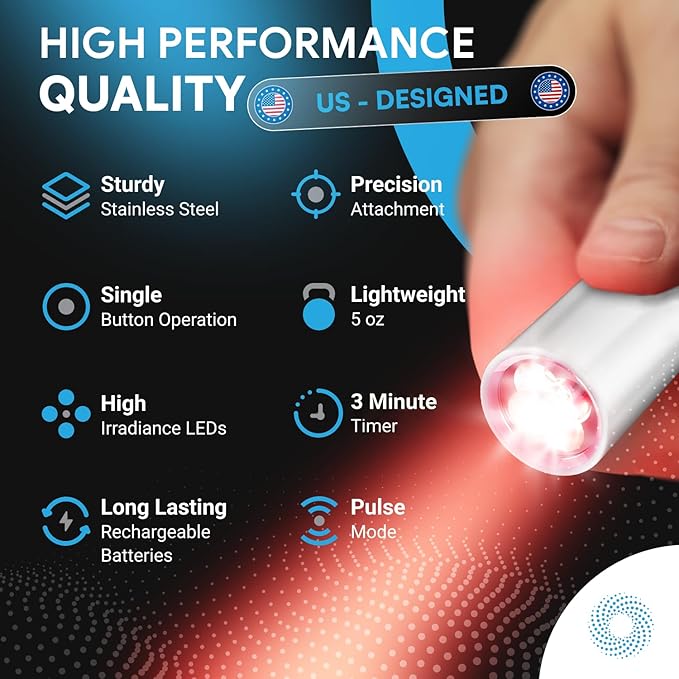 Infrared Red Light Device, Target Lips, Mouth, Nose, Ear, Red, Near Infrared and Blue Light Wavelengths, Advanced LEDs