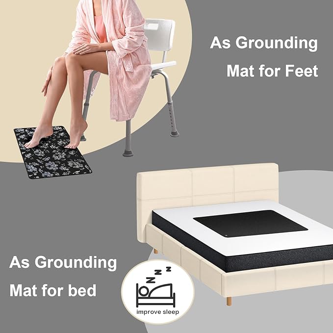 Grounding Mat,Earth Connected for Sleep, Energy,Balance,Grounding Pads with 15ft Cord,Indoor Grounding for Home,Office,Work（ 23.6"x13"）