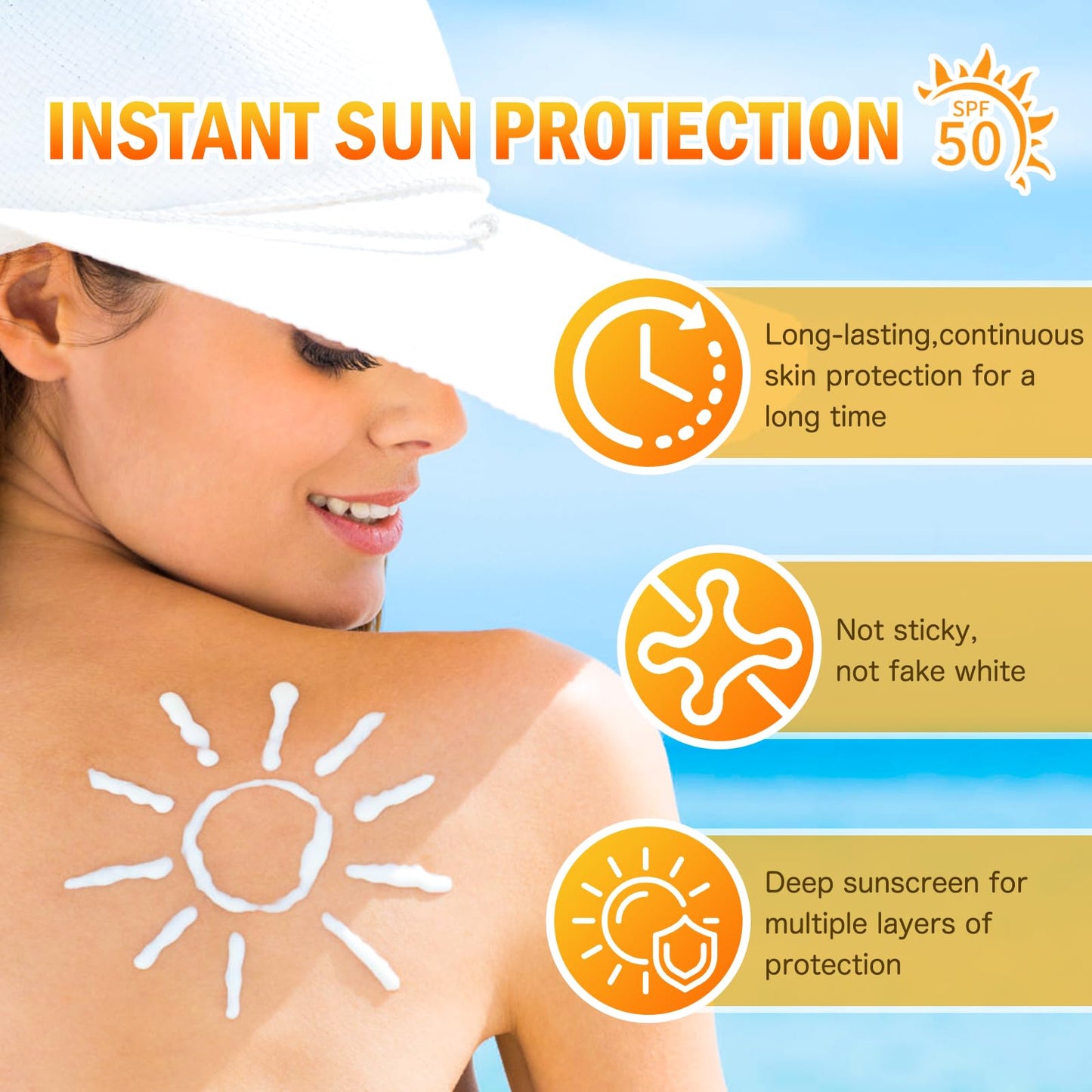 Beef Tallow Sunscreen with Zinc Oxide, Non Toxic Sunscreen SPF 50, Safe, Clean Non-Greasy Formula for Face and Body, Sun Balm fo