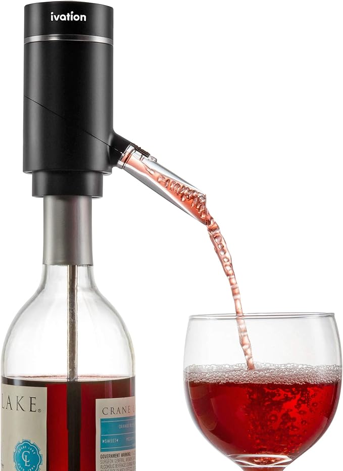 Ivation Electric Wine Aerator and Dispenser | Rechargeable Automatic Wine Pourer with Touch Button Control, Precision Spou...